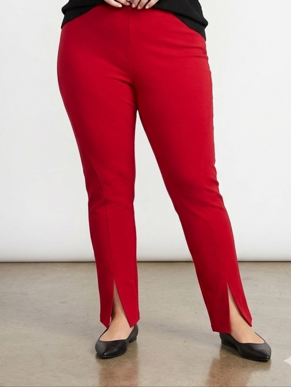 BOLD elements Plus Womens Mid Rise Slim Pull-on Pants